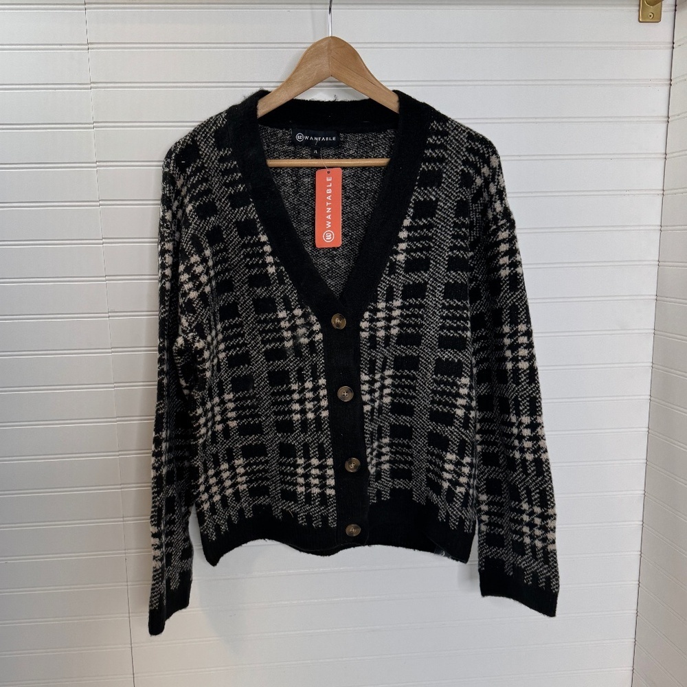 NEW Wantable Plaid Grandpa Cardigan
